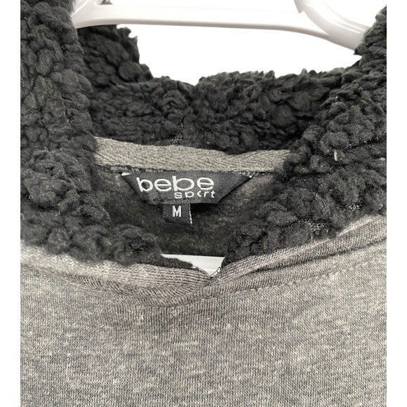 NEW Bebe Sport Women's Sweatshirt Logo Marbled‎ Gray Size Medium M - Picture 3 of 10